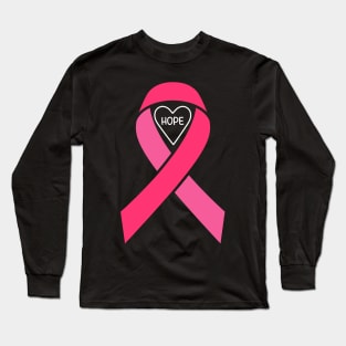 Pink ribbon design for breast cancer awareness Long Sleeve T-Shirt